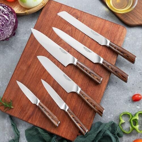 Kitchen Knife Japanese Chef Knives Set Professional Germany 1.4116 High Carbon Steel Vegetable Santoku Bread Knife for Cooking