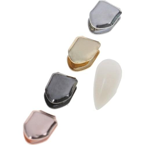 New Small Single Tooth Cap Grill Hip Hop Teeth Grill Gold Plated Hip Hop Teeth Grillz Caps Top Gold Plated