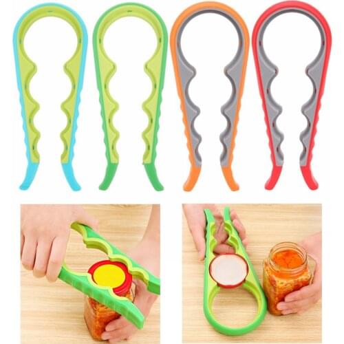 NEW 4In1 Lid Jar Opener Screw Cap Bottle Opener Can Opener Manual Nonslip Twist Cap Bottle Launcher Screw Opener Kitchen Gadget