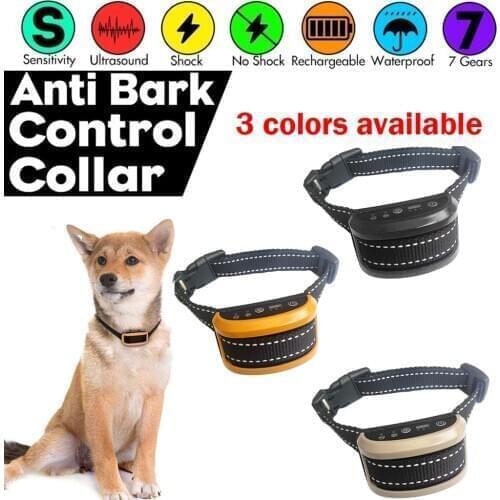 Warning Sound Indicator Pet Dog USB Charge Anti Bark Collar Control Train Stop Barking Waterproof Dog Vibration Training Collar
