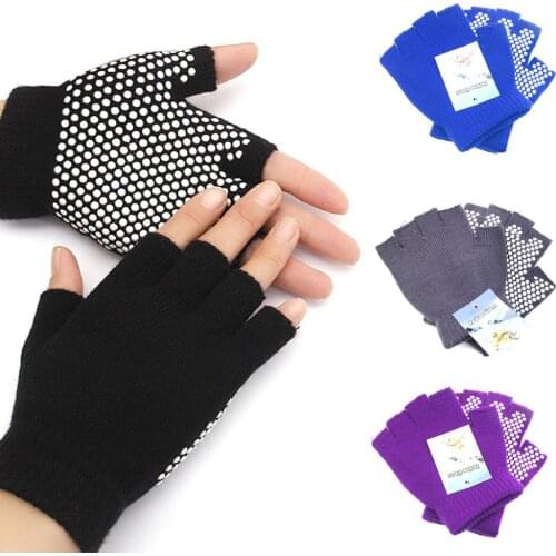 Yoga Half Finger Gloves Non-slip Cycling Gloves Gym Anti-skid Training Workouts Hands Protector Sports Fitness Gym Equipment