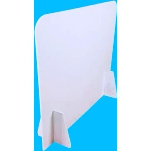 Top White 40x40cm Sneeze Guard Plexiglass Acrylic Protection Barrier For Cashier, Checkout, Counter, Store, Desk (16x16 inch)