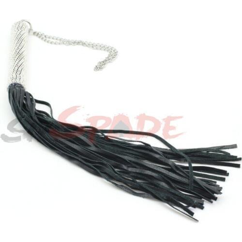 42cm leather flogger whip,adult sex spanking whip with silver handle,deluxe bondage whip for couples punishement,adult fetish