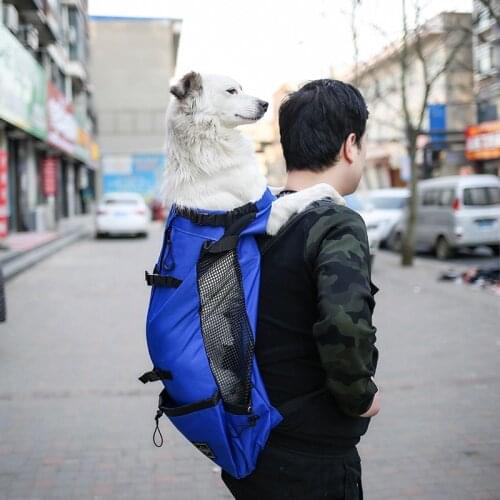 Outing Shoulder Portable Travel Backpack Outdoor Pet Dog Carrying Bag Pet Dog Front Pouch Mesh Backpack Head Pet Dog