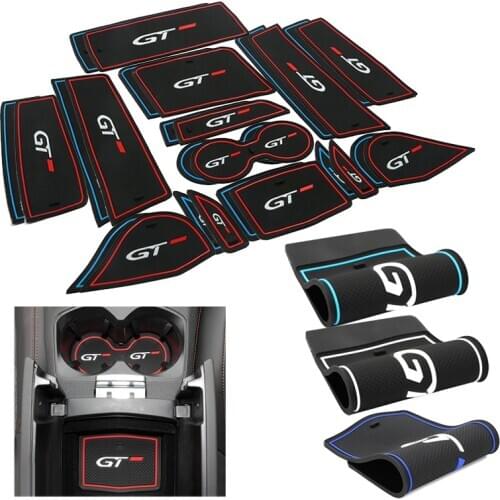 GT 3008 5008 Anti-Slip Gate Slot Cup Mat For Peugeot 3008 GT 2016 2017 2018 5008 GT Door Groove Non-slip Pad Interior Accessory