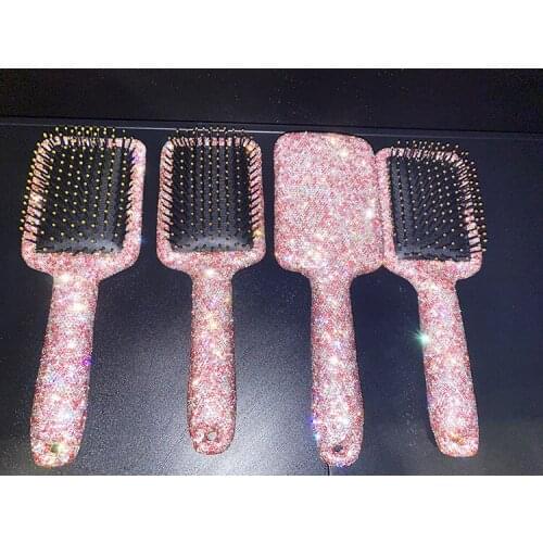 Bling Girls Hair Scalp Massage Comb Air Cushion Women Wet Curly Detangle Hair Brush for Salon Hairdressing Styling Tools Red