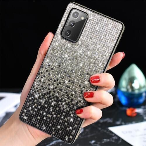 Luxury Glitter Diamond Hit Color Case For Samsung Galaxy S20 Ultra S10 Plus Note 20 10 Plus Pro Lady Bling Rhinestone Soft Cover