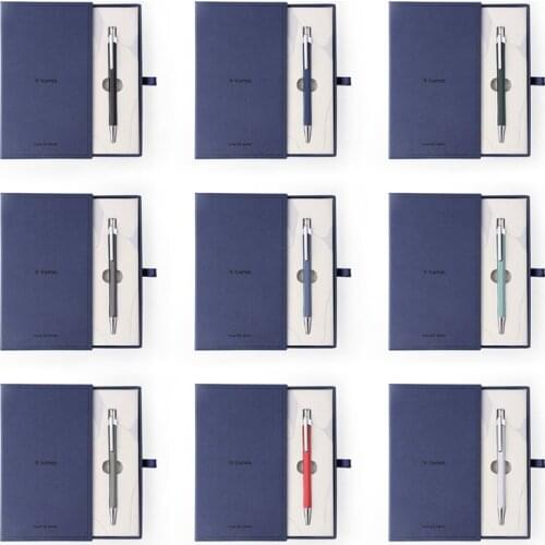 Luxury Metal Hexagonal Ballpoint Pen Men Women Signature Writing Pens with Notebook Office Supplies