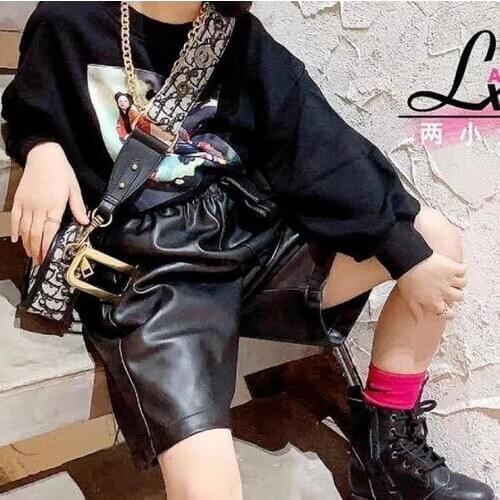 2020 new wholesale girls pu leather shorts autumn fashion girls shorts 4-10t F541