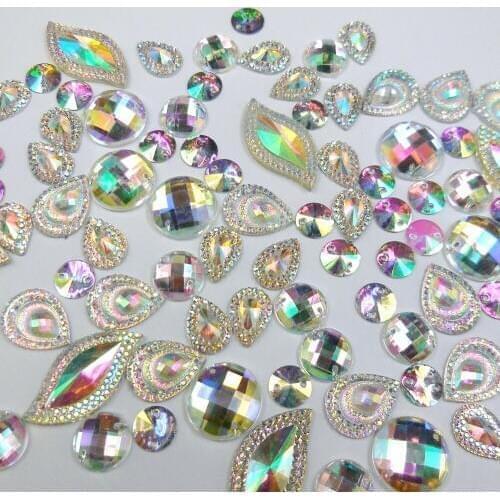 MIX House Stage Dance Wear Ornaments Costumes Accessories Mix AB Rhinestones Diy Crystals Stones For Sewing Clothes Wedding Dres