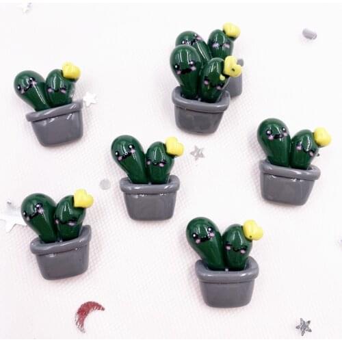 Resin Kawaii Colorful Lovely Cactus Flatback Cabochon Stone 12PCS Scrapbook DIY Decor Home Figurine Crafts OH355