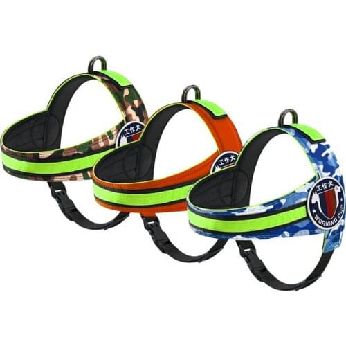 Reflective Large Dog Vest Harness for Dogs Golden Retriever Pitbull Harnesses Pet Working Chest Strap Dog Chain Leash