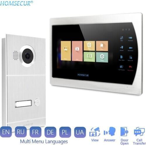 HOMSECUR 7" Video Door Entry Security Intercom 1.3MP with Silver Camera for Home Security BC121HD-1S+BM703HD-S