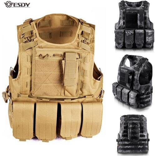 Military Vest Tactical Airsoft Combat Vest Army Molle Assault Equipment Outdoor Clothing CS Hunting Camouflage Vest