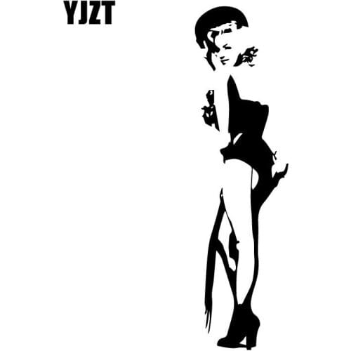 YJZT 4.7CM*17.2CM Sexy Marilyn Monroes Thighs Vinyl Car Sticker Car Styling Black/Silver C31-0401