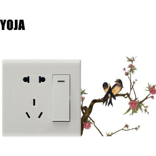 YOJA Birds Chinese Swallow In Spring Living Room Bedroom Home Decor Wall Sticker PVC Colour Switch Decals 8SS0608