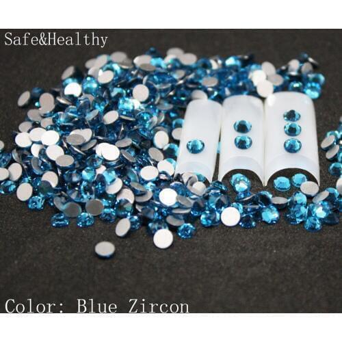 1440 pcs/Pack SS3-SS34 Blue Zircon Nail Art Decorations Rhinestones For 3d Charm Glass Flatback Non Hotfix DIY Nails Decorations