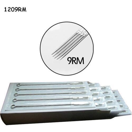 50PCS 9RM Pre-Made Disposable Sterilized Tattoo Needles Round Magnum Needles Stainless Steel For tattoo grips tattoo ti