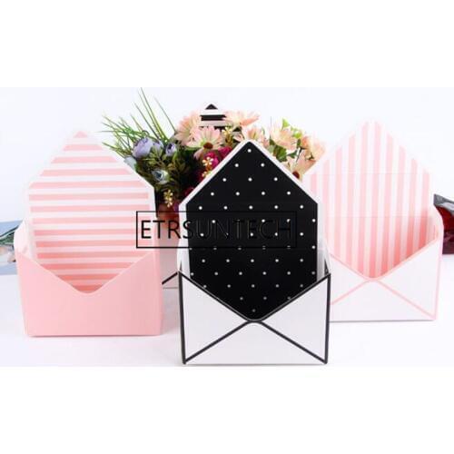 60pcs Mini Envelope Type Box Creative Korean Flower Bouquet Floral Hand-folded Gift Box Flower Packaging Box
