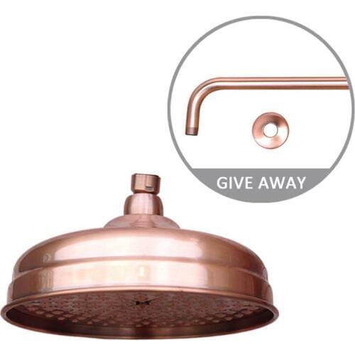 8 inch Round Vintage Retro Bathroom Rain Shower Head Antique Red Copper Shower Sprayer Bathroom Shower Head zsh054