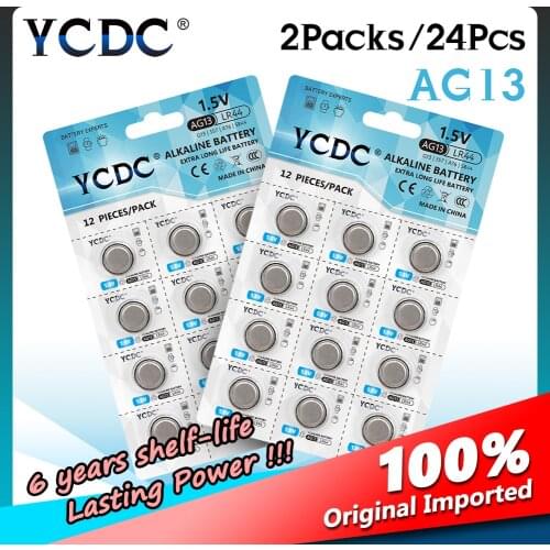 AG13 Newest Great Power 24 pcs =2 Cards Button Cell Batteries Alkaline Button Battery 1.5V LR44 Battery SR44 L1154 357 A76
