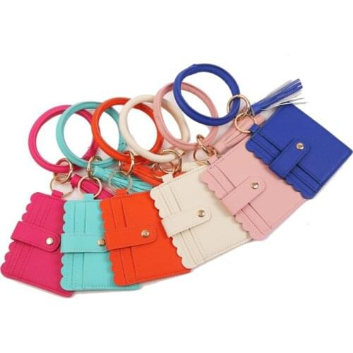 Pu leather Keyring For Women Multicolor Keychain For Keys Wrist Strap Pendant Tassel Keychain Jewellery Accessories Wholesale