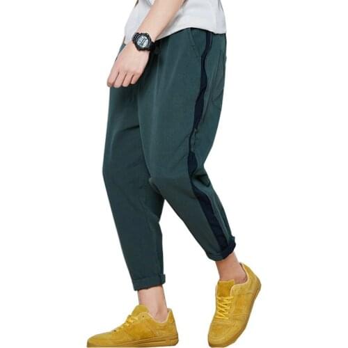 Nice New Fashion Street Jogger Pants Men Ankle-length Harem Striped Casual Sweatpants Men