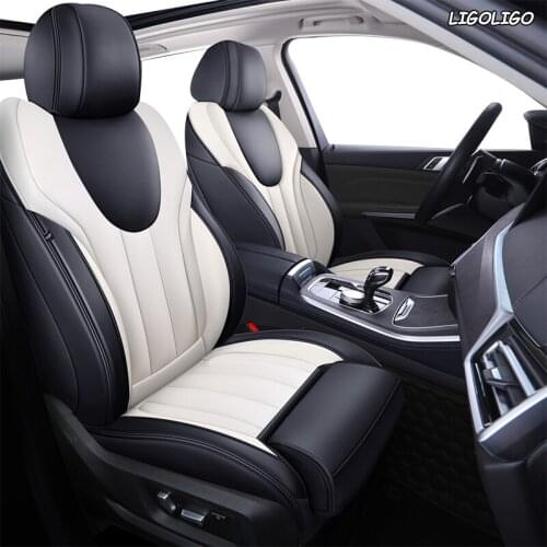 LIGOLIGO Custom Leather car seat cover For Mitsubishi PAJERO OUTLANDER EX ASX Grandis Eclipse Cross galant Lancer Zinger auto