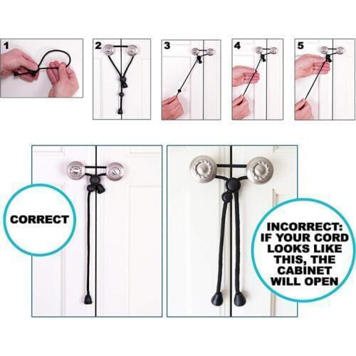 Black White Baby Safety Cabinet Lock Home Child Safety Straps Door Cabinet Safety Rope Lock Rope Buckle Dropshipping