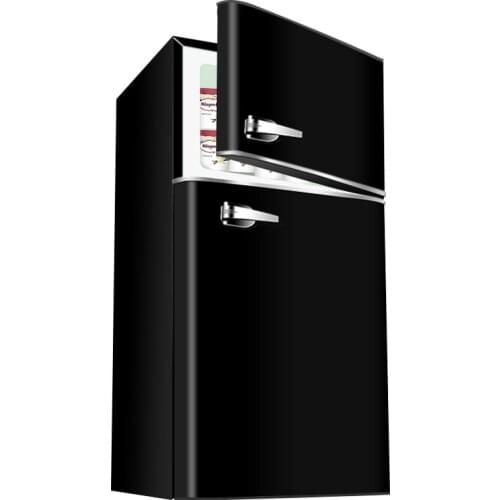 Double Door Small Refrigerator Home Office Traditional Refrigerated Freezer Energy-Saving Temperature Control BCD-108 220V 108L