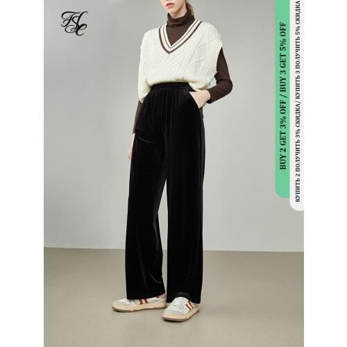 Женские бархатные брюки FANSILANEN China At AliExpress