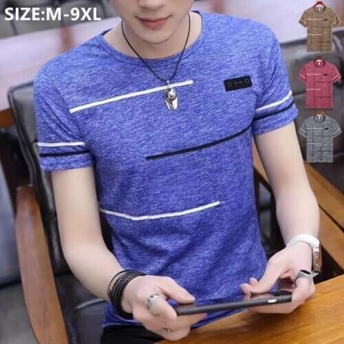 2020 Summer Grey Blue T Shirt For Men Stretched Oversized Tshirt 6XL 7XL 8XL 9XL O-Neck Boy Summer Short Sleeve Tee Tops Shirts