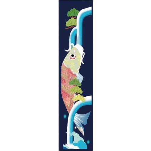 Customized Accept) Korea/Japan/China Sushi Restaurant Kitchen Hanging Curtain-CARP(40X145cm)