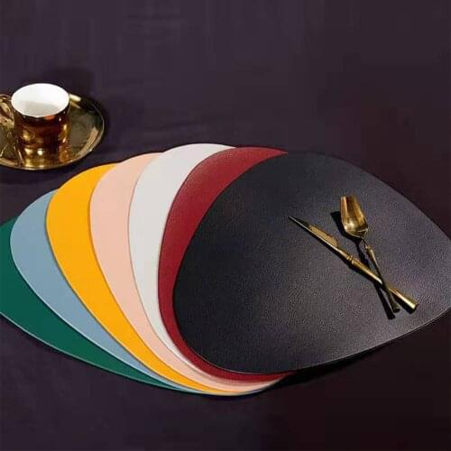 PU Leather Kitchen Bowl Place Mat Tableware Coasters Tea Trays Placemats Individual Pad Dinner Plates Heat Insulation Non Slip
