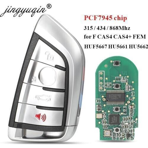 Jingyuqin Car Smart Remote Key Keyless Entry For BMW 3 5 7 F Series FEM/CAS4/CAS4+ HUF5663 HU5661 HU5662 315/433/868Mhz PCF7945P