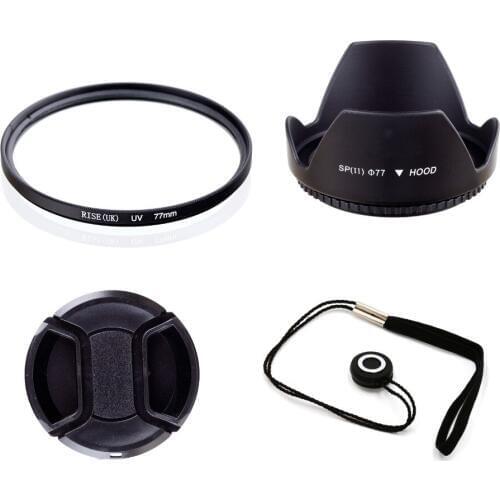 100% GUARANTEE Lens Cap+Hood+UV Filter+gift For 77mm Panasonic DMC GF3 G3 14-42mm FZ100 FZ40 FZ45