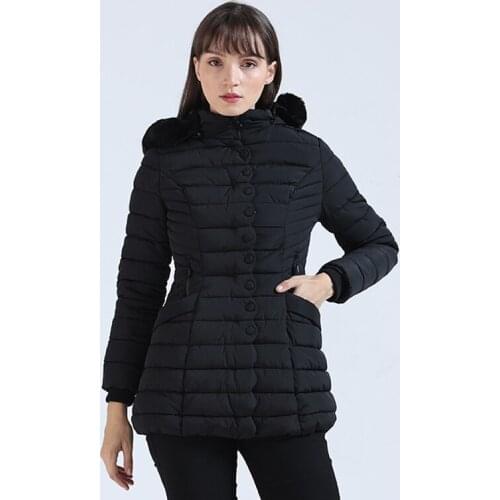 Women Windproof Long Thick Parkas Faux Fur Hood Plus Velvet Fleece Winter Warm Padded Jacket Coat Clothing Casual Outwear