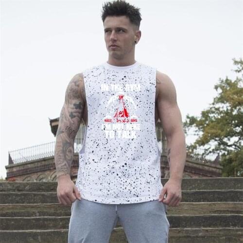 Hot Sell Mens Cut Off Sleeveless Shirt Gyms Stringer Vest Workout Shirt Muscle Tees Bodybuilding Tank Top Undershirt