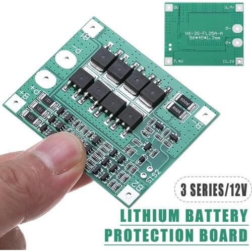 Li-ion Lithium Battery PCB Protection Board With Balance Version 18650 Integrated Circuits 3S 11.1V 12.6V 25A