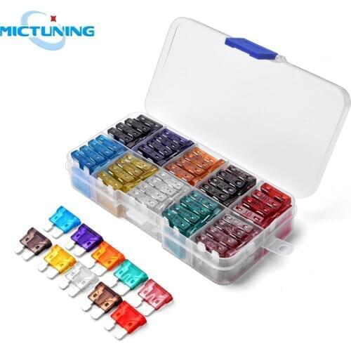 MICTUNING 100pcs ATC/ATO Assorted Standard Blade Fuse Assortment Set Car Truck SUV Boat Automotive Accessories Replacement Fuses