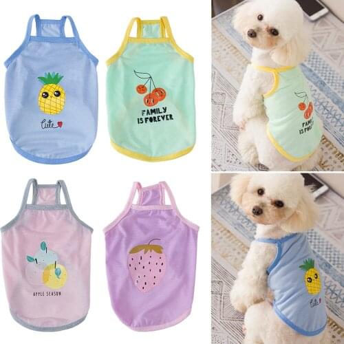 Miflame Fruit Dog Clothes Summer Puppy Vests For Dog Shirts Pomeranian Chihuahua Clothes Cute Pet Vest Shirts Pineapple Dog Vest
