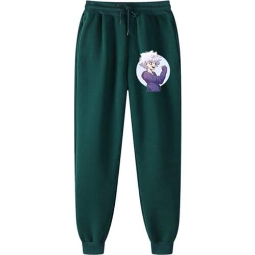 Mens Casual Hunter X Hunter Anime Print Pants Fitness Men Sportswear Tracksuit Bottoms Sweatpants Trousers Black Track Pants
