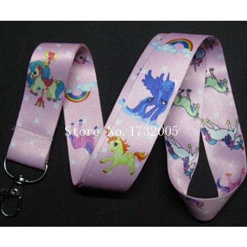 New 10 pcs cartoon unicorn Cello Phone Key Chain Neck Strap Keys Lanyards gift X-59