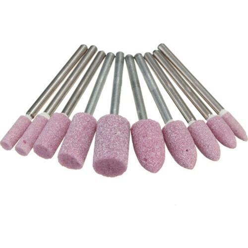 New 10Pcs 1/8 " Abrasive Polishing Mounted Stone Rotary Tool Grinding Wheel Red for car accessories