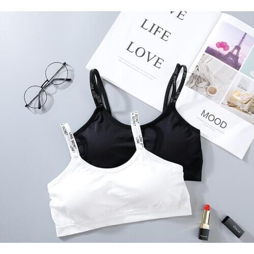 The new letter double shoulder strap beauty back wrapped chest tube top with chest pad camisole comfortable sports bra
