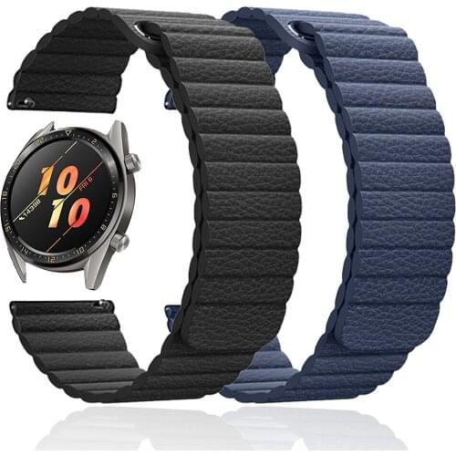 Magnetic Buckle Leather Loop Wrist Band for HUAWEI WATCH 3 3Pro Band Bracele for Huwei GT 2 42/46mm GT2 Pro Watchband 20/22mm