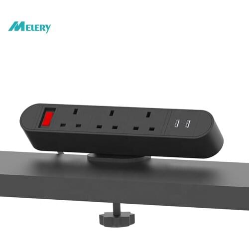 Tablet Socket Power Strip UK 3 Ways Electrical Plugs Outlets Sockets Clamp on Conference Table Socket with Usb Port Home Office