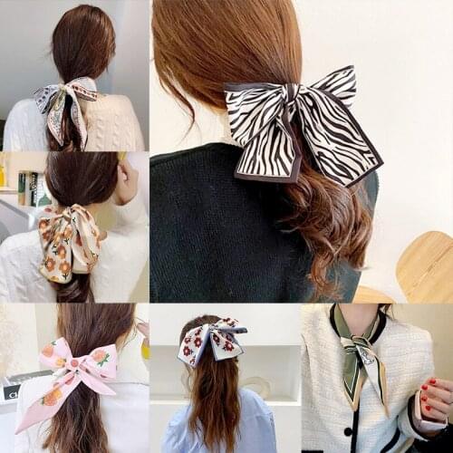 Silk scarf headband female tied hair Mori super fairy bow headdress out fairy hair accessories streamer head rope headband