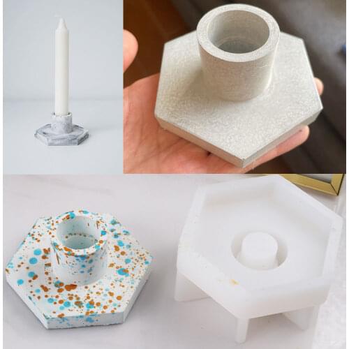 DIY Candlestick Holder Silicone Mold Clay Concrete Mould Handmade Epoxy Resin Cement Molds Craft Candleholder Tools Home Decor