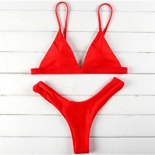 Sexy Women Bikini Sets Basic Candy Color Swimsuit Bathing Suits Female Solid Swimwear 2020 New Holiday Ladies Bikini